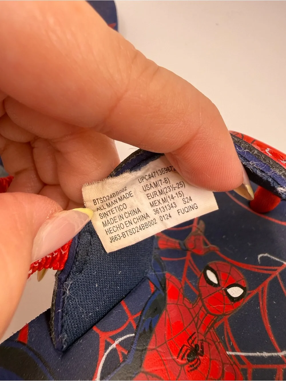 Kids Spider-Man Red & Navy Toe-Post Sandals